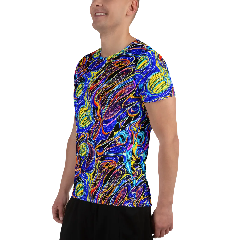 Sonic Saffron on Men's Athletic T-Shirt — Left