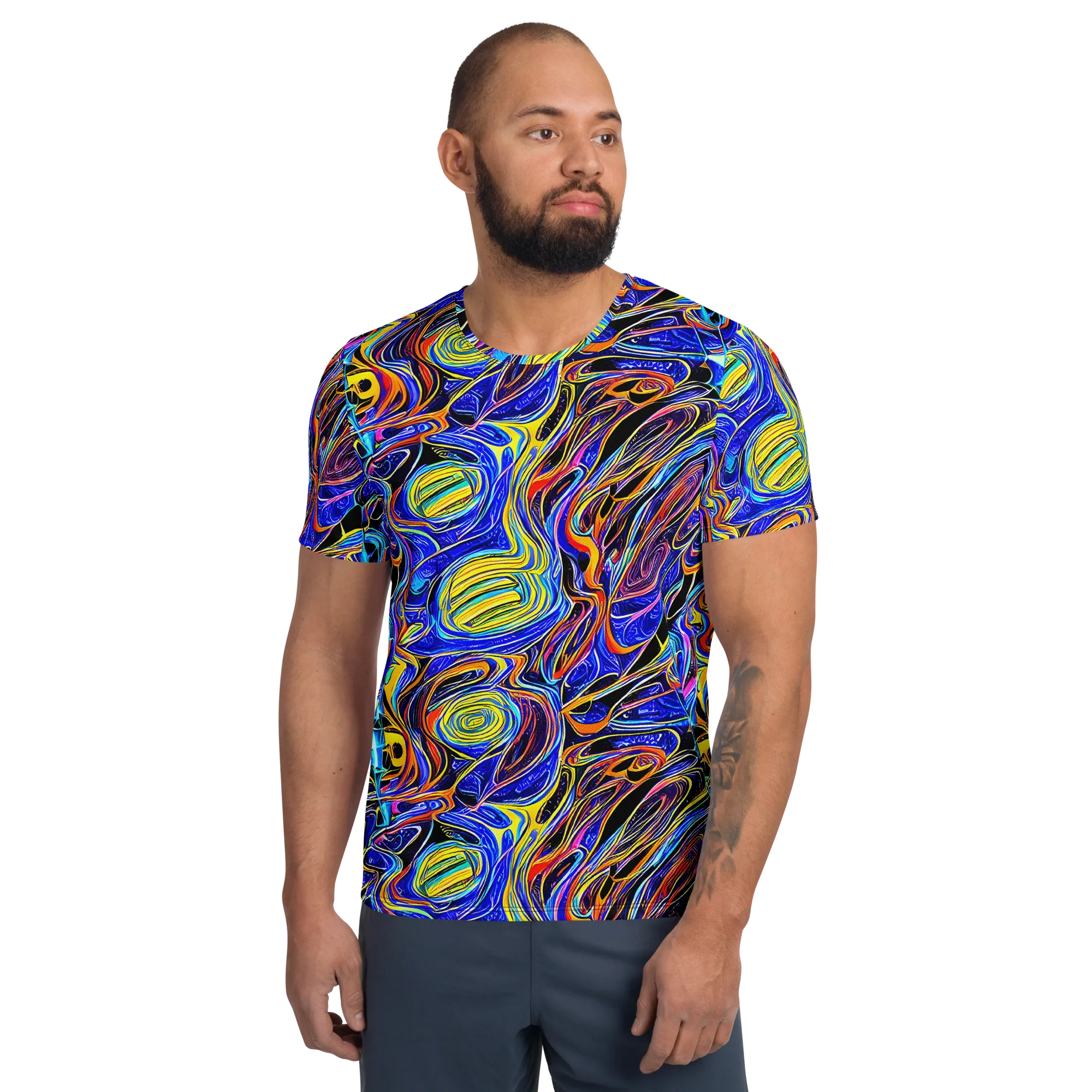 Sonic Saffron on Men's Athletic T-Shirt — Front
