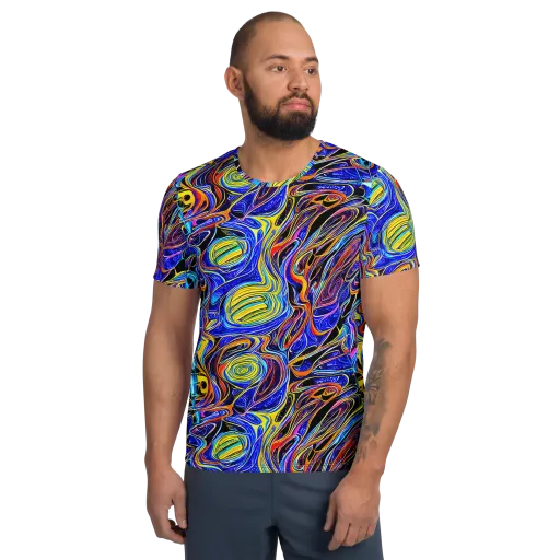 Sonic Saffron on a Men's Athletic T-Shirt