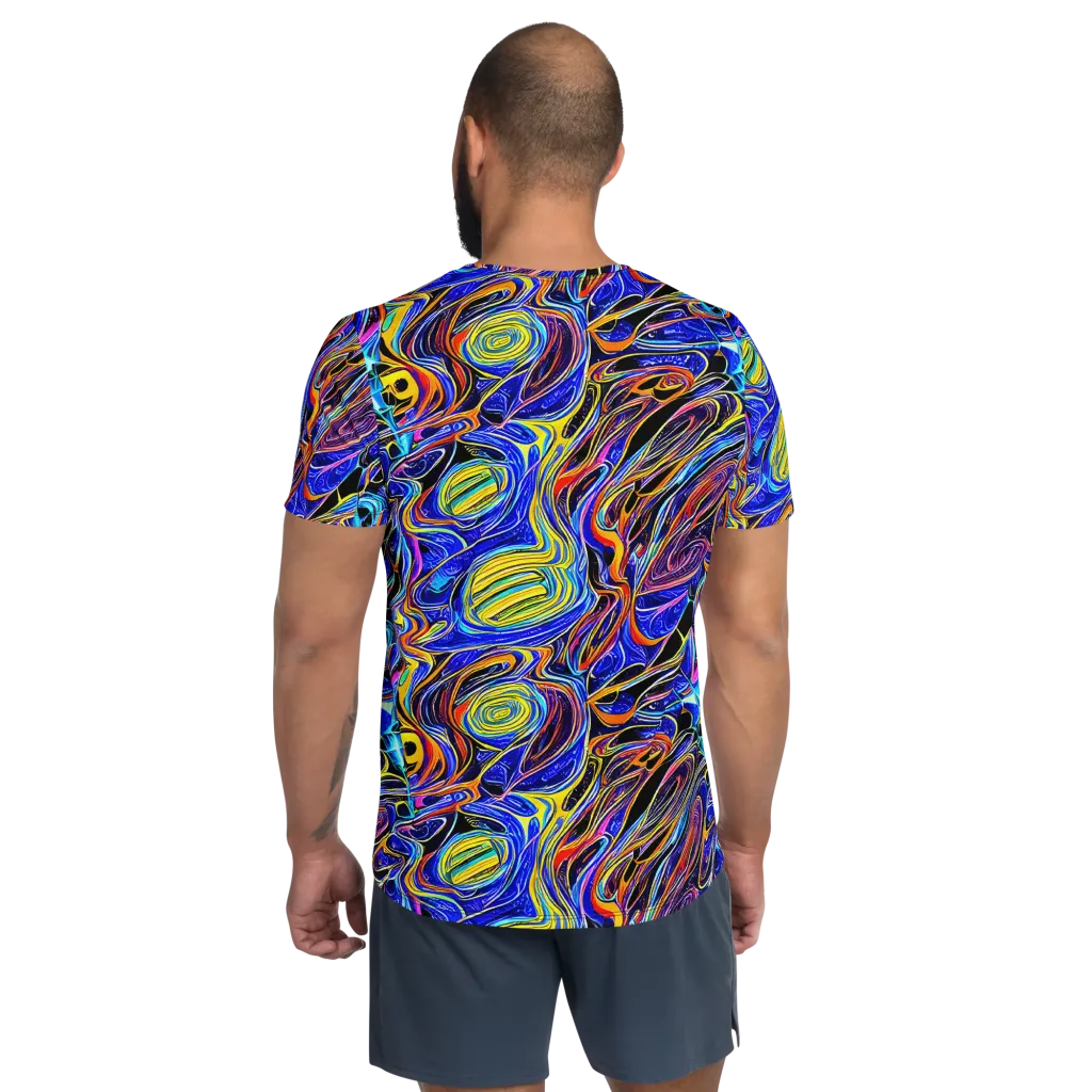 Sonic Saffron on Men's Athletic T-Shirt — Back