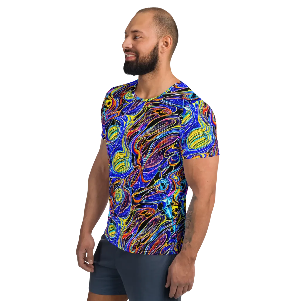 Sonic Saffron on Men's Athletic T-Shirt — Left