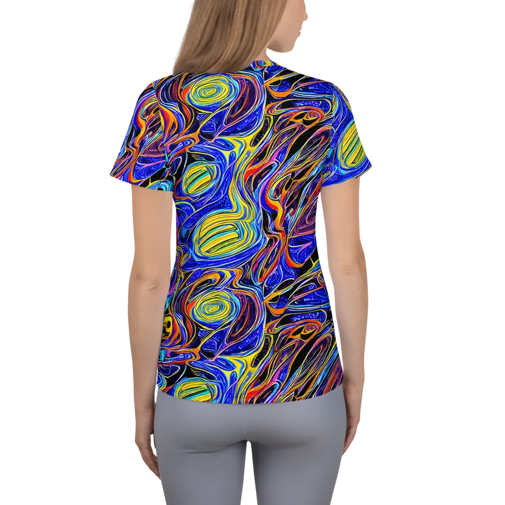Sonic Saffron on Women's Athletic T-Shirt — Back