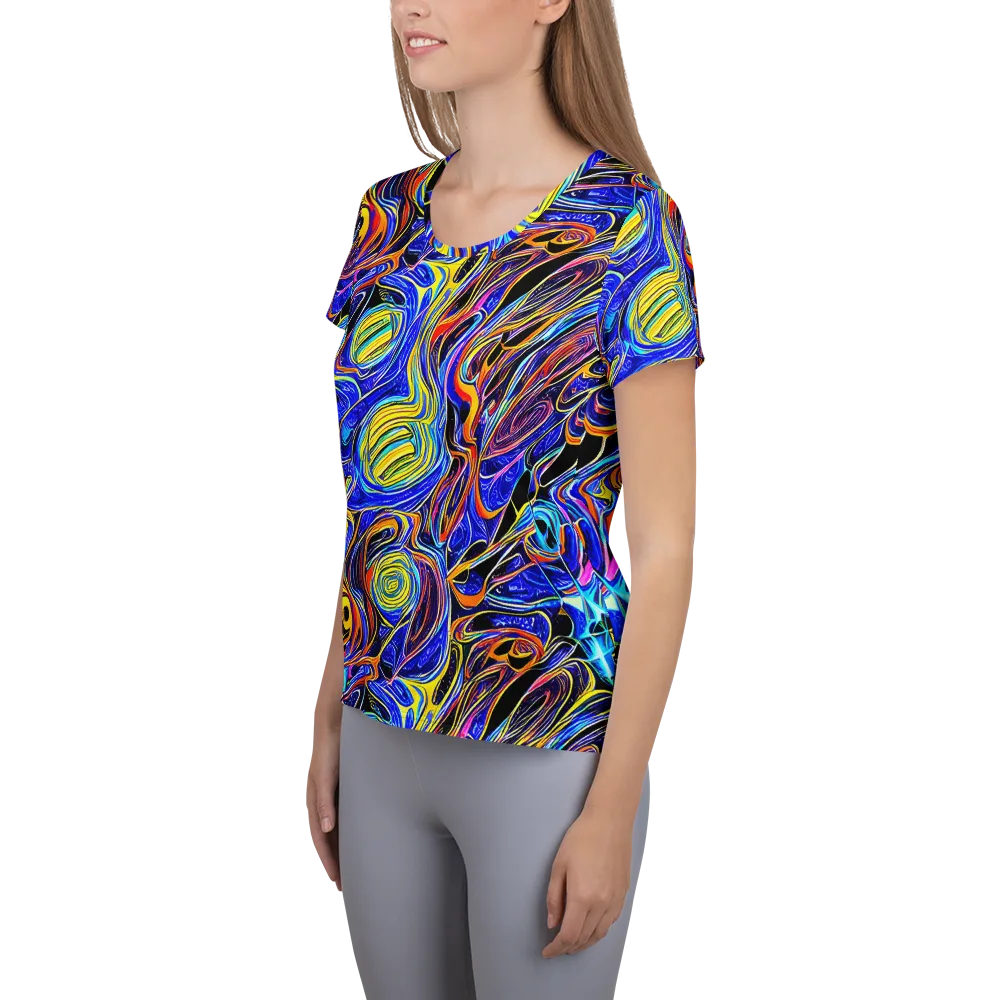 Sonic Saffron on Women's Athletic T-Shirt — Left