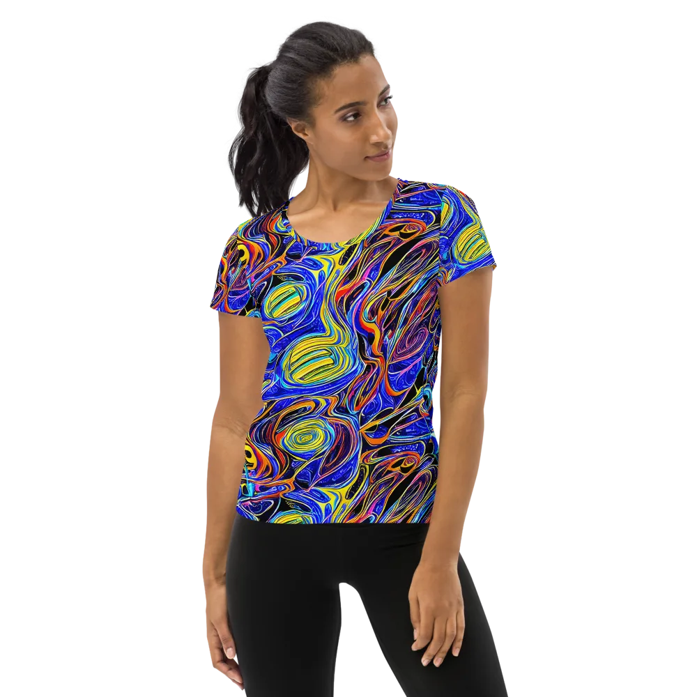 Sonic Saffron on Women's Athletic T-Shirt — Front