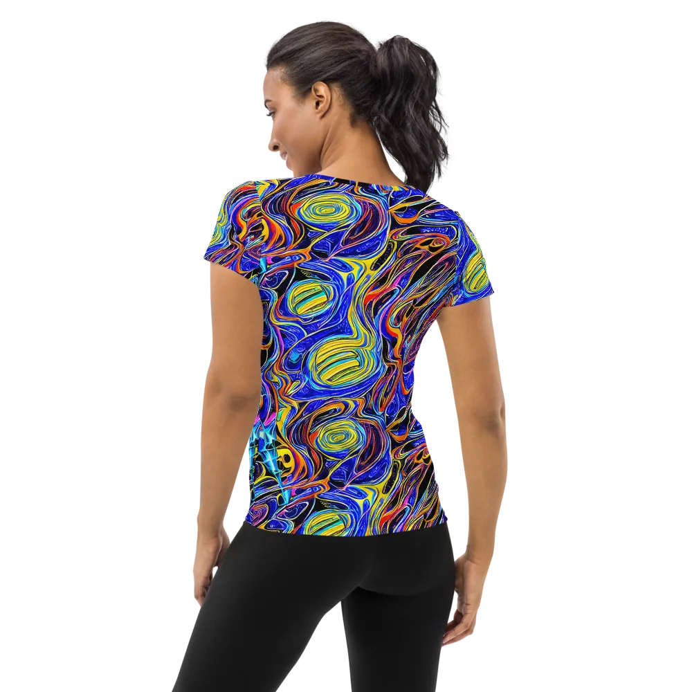 Sonic Saffron on Women's Athletic T-Shirt — Back