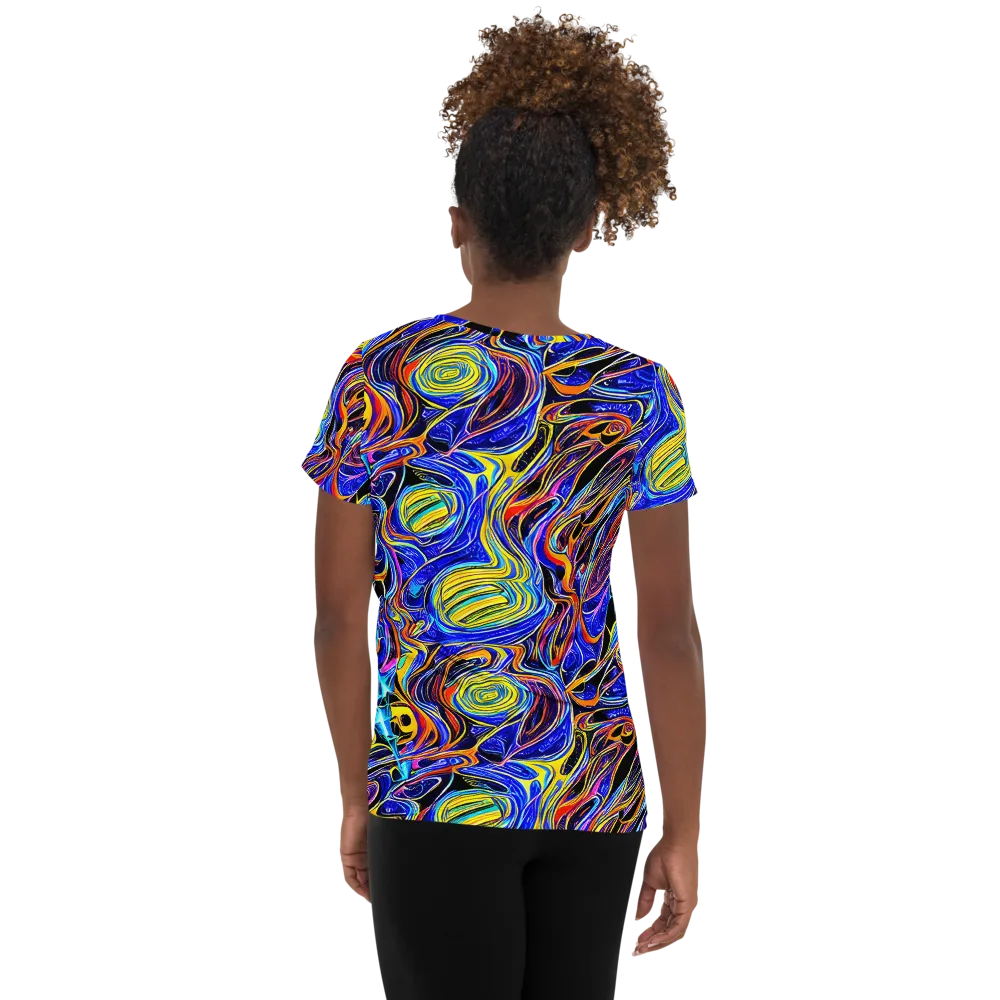 Sonic Saffron on Women's Athletic T-Shirt — Back