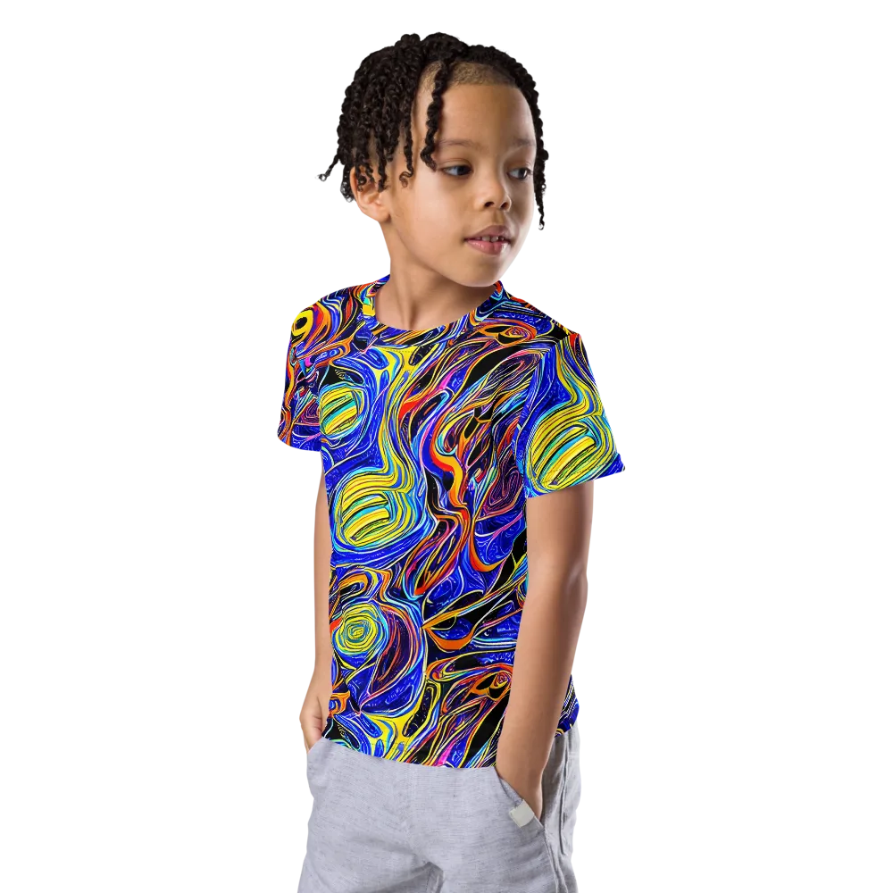 Sonic Saffron on Kids Crew Neck T-Shirt — Left Front
