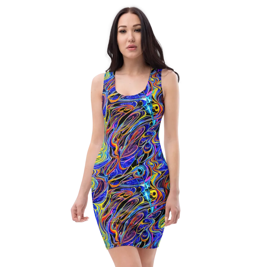Sonic Saffron on Bodycon Dress — Front
