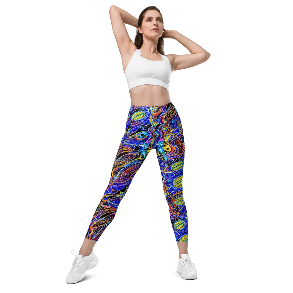 Sonic Saffron on Leggings with Pockets — Front