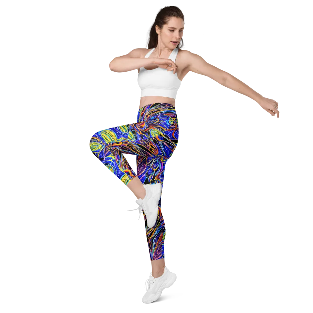 Sonic Saffron on Leggings with Pockets — Left Front