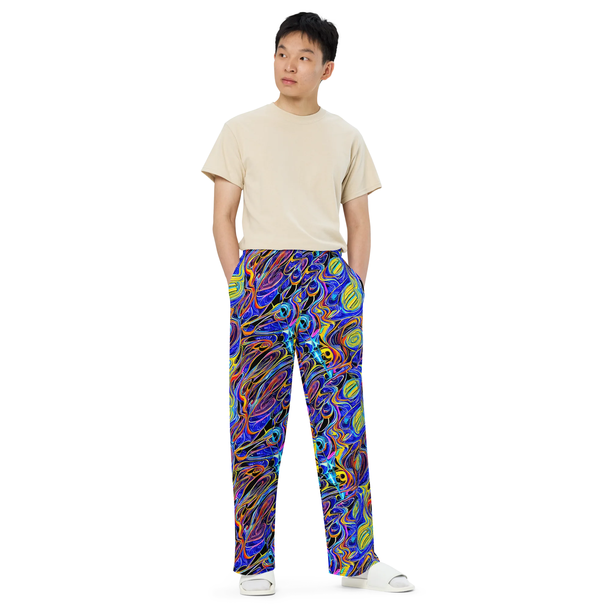 Sonic Saffron on Wide-Leg Pants — Front
