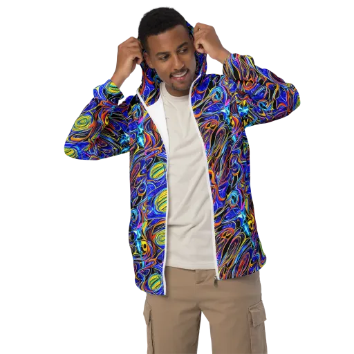 Sonic Saffron on a Men's Windbreaker