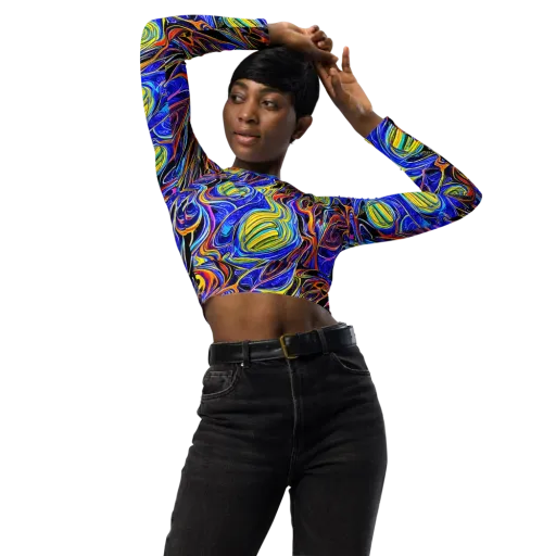 Sonic Saffron on a Long Sleeve Crop Top