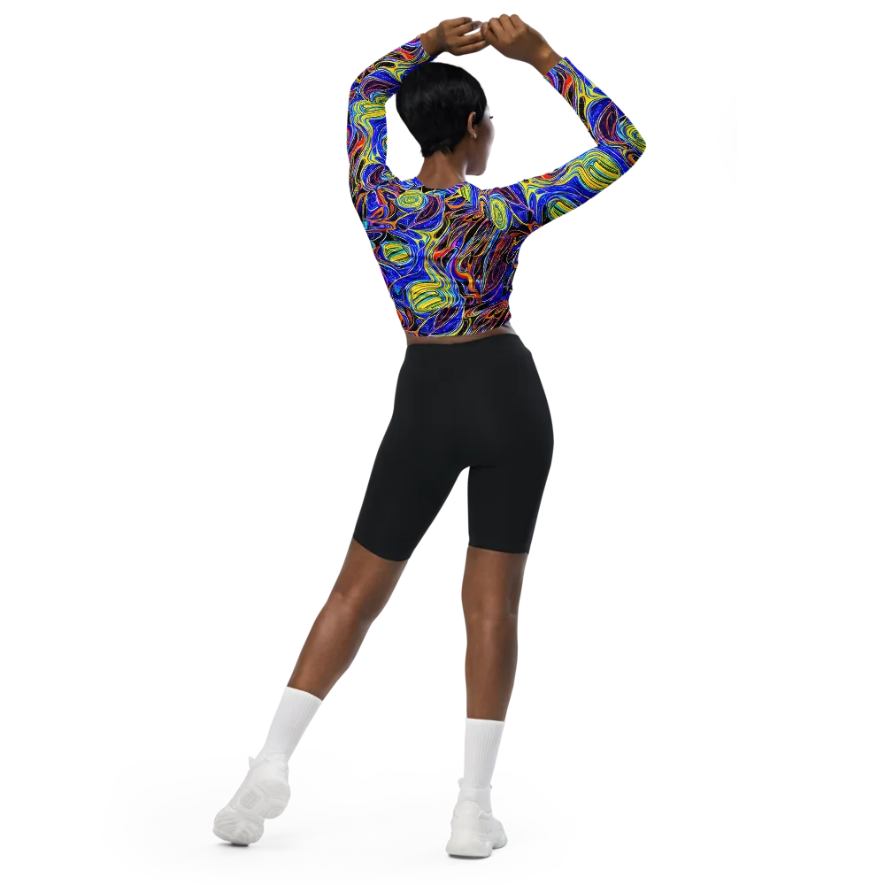 Sonic Saffron on Long Sleeve Crop Top — Back