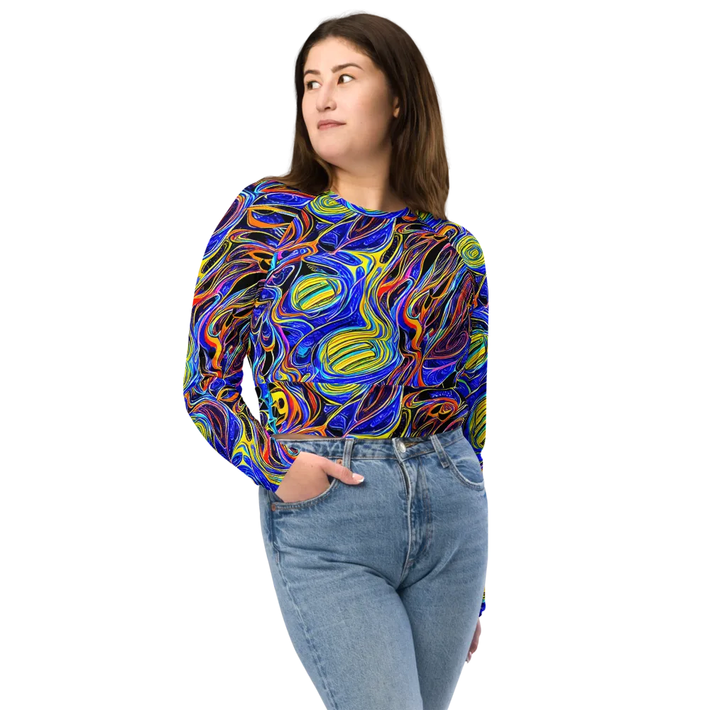 Sonic Saffron on Long Sleeve Crop Top — Front