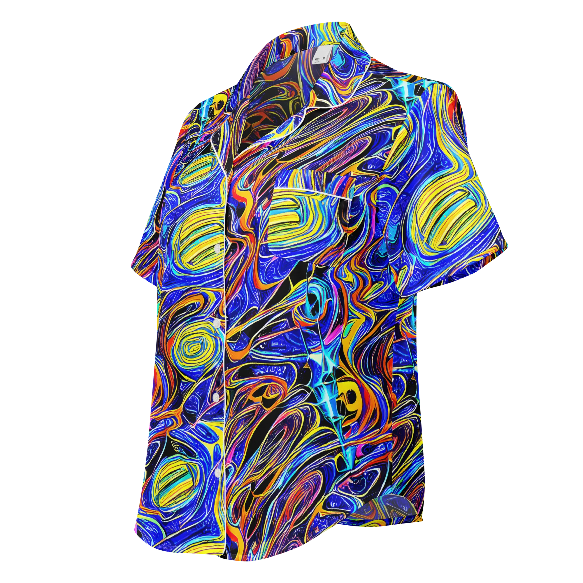 Sonic Saffron on Women's Short Sleeve Pajama Top — Left Front