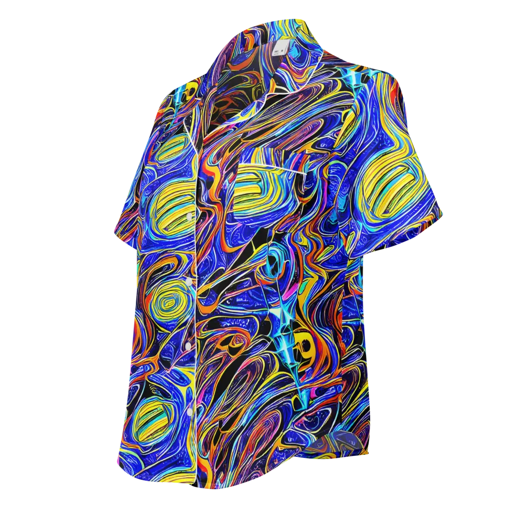 Sonic Saffron on Women's Short Sleeve Pajama Top — Left Front