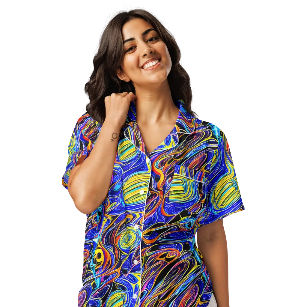 Sonic Saffron on Women's Short Sleeve Pajama Top — Front