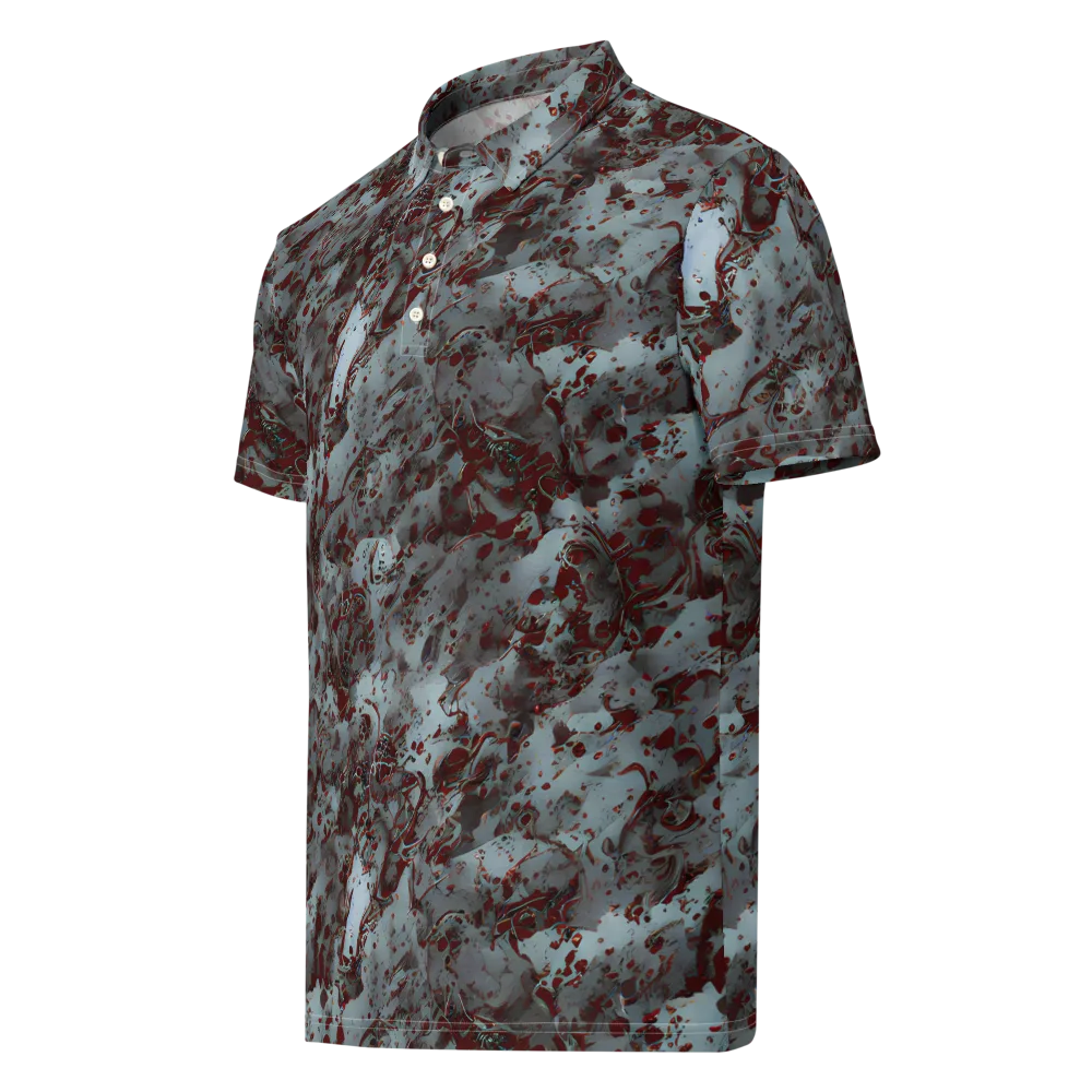 Crimson Undertow on Men's Slim Fit Polo Shirt — Left Front