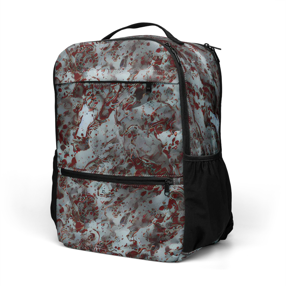 Crimson Undertow on Utility Backpack — Left Front