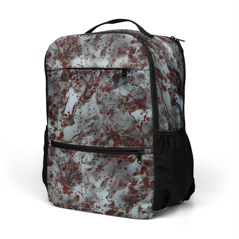 Crimson Undertow on Utility Backpack — Left Front