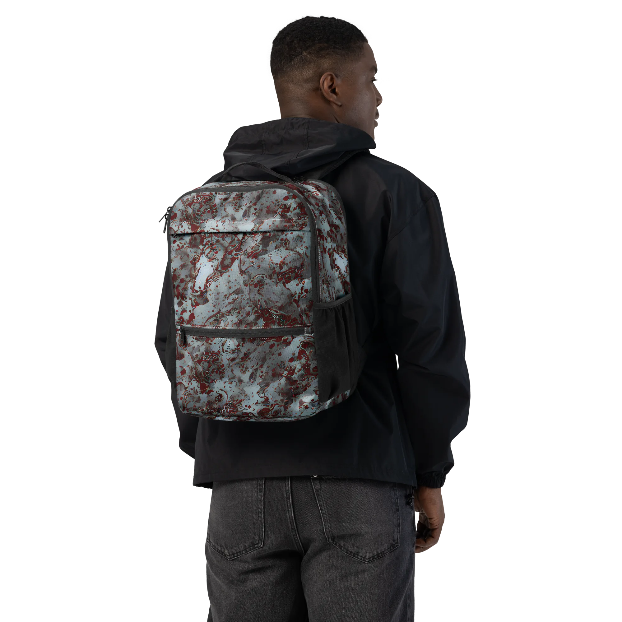 Crimson Undertow on Utility Backpack — Back