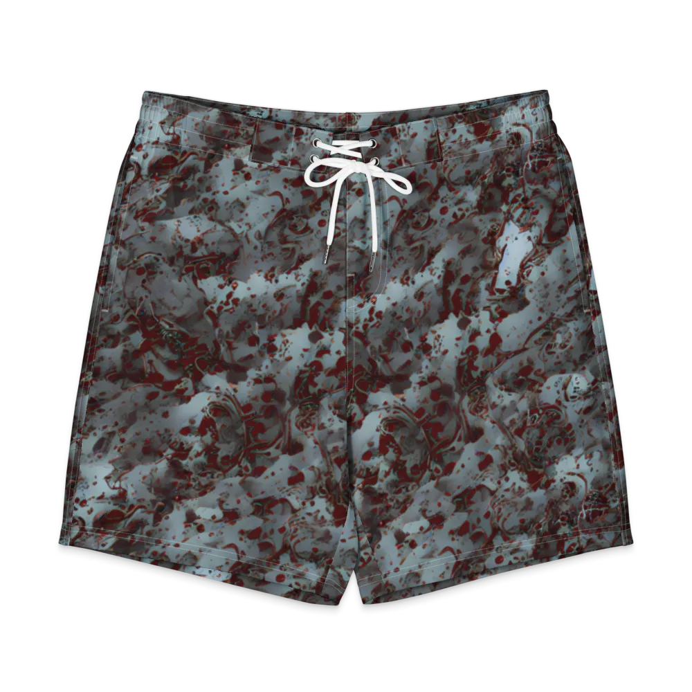 Crimson Undertow on Men's Board Shorts — Front