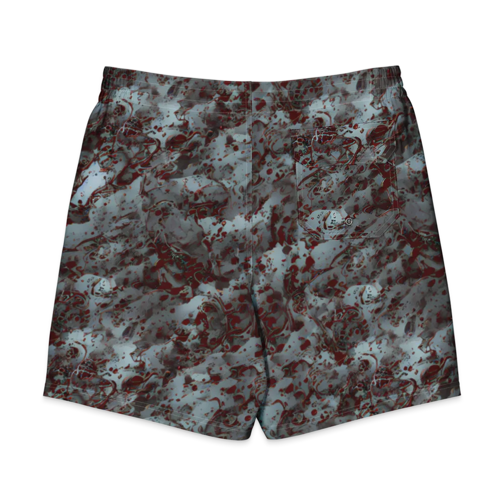 Crimson Undertow on Men's Board Shorts — Back