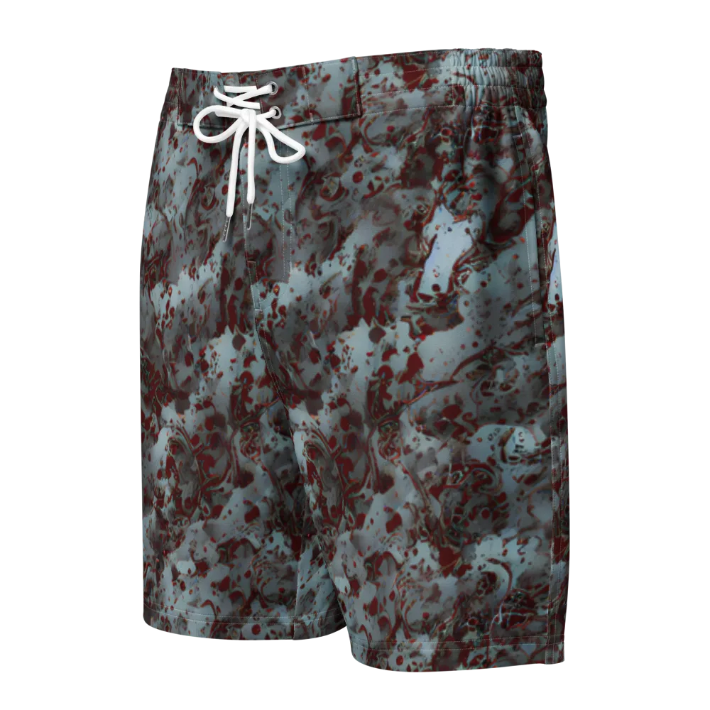Crimson Undertow on Men's Board Shorts — Front