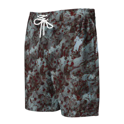 Crimson Undertow on a Men's Board Shorts