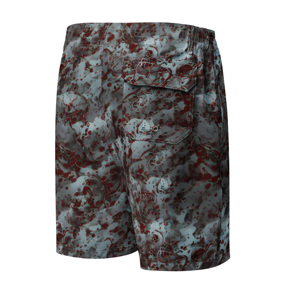 Crimson Undertow on Men's Board Shorts — Back