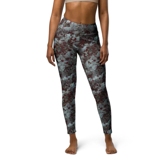Crimson Undertow on a Yoga Leggings