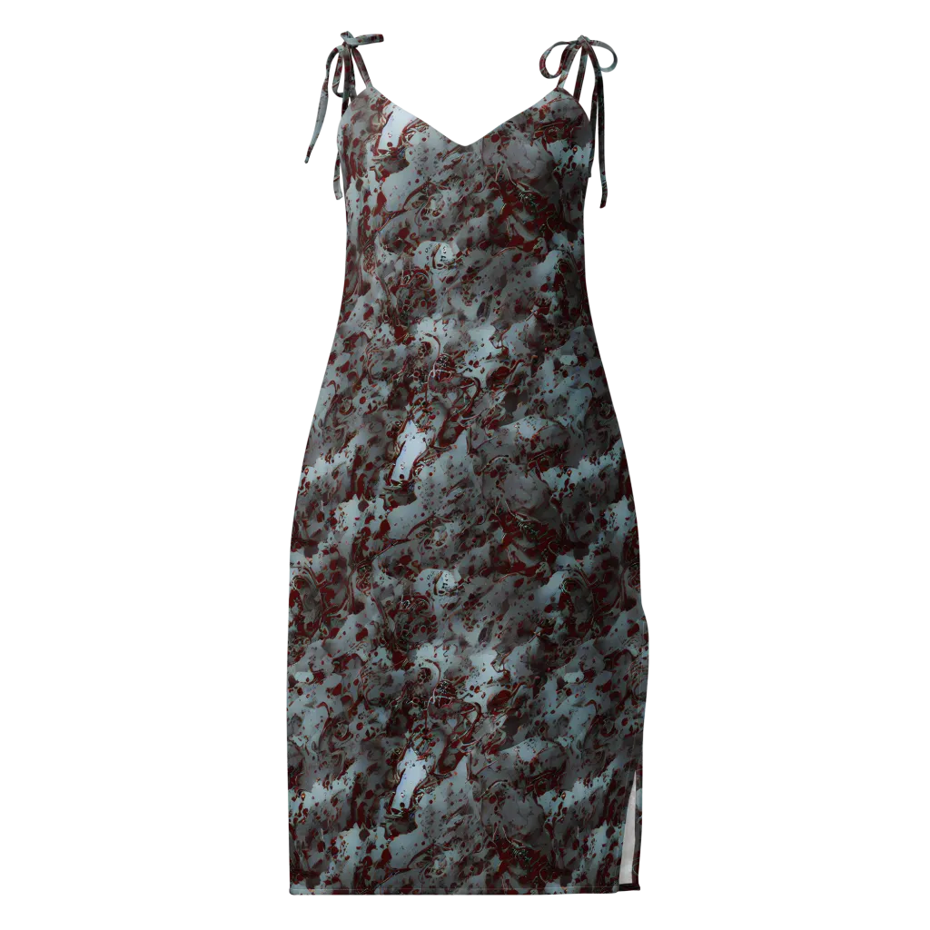 Crimson Undertow on Slip Dress — Front