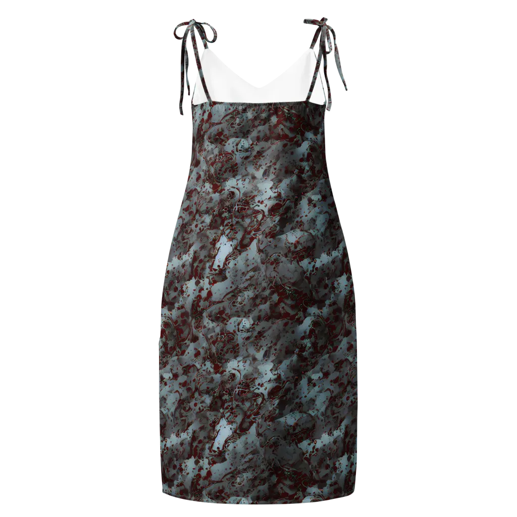 Crimson Undertow on Slip Dress — Back