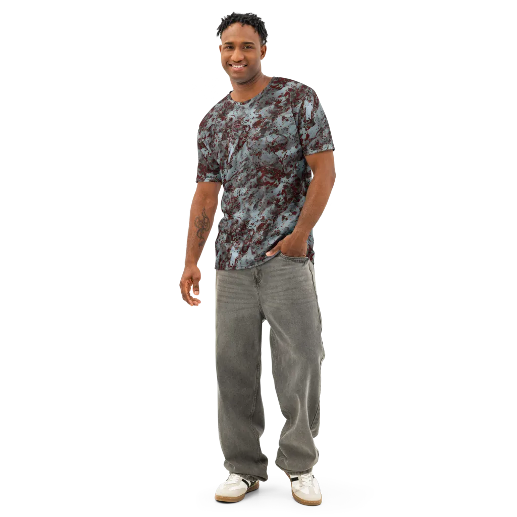 Crimson Undertow on Men's Cotton Crew Neck T-Shirt — Front
