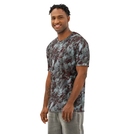 Crimson Undertow on a Men's Cotton Crew Neck T-Shirt