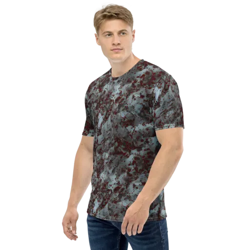 Crimson Undertow on a Men's Crew Neck T-Shirt