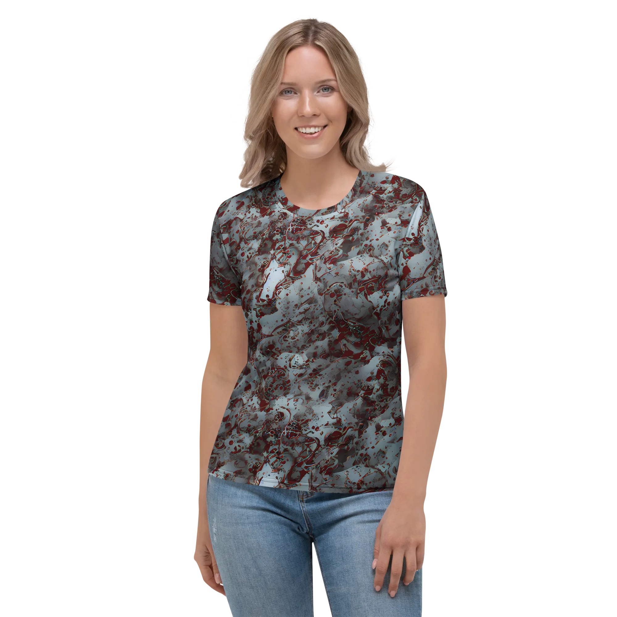 Crimson Undertow on Women's Crew Neck T-Shirt — Front
