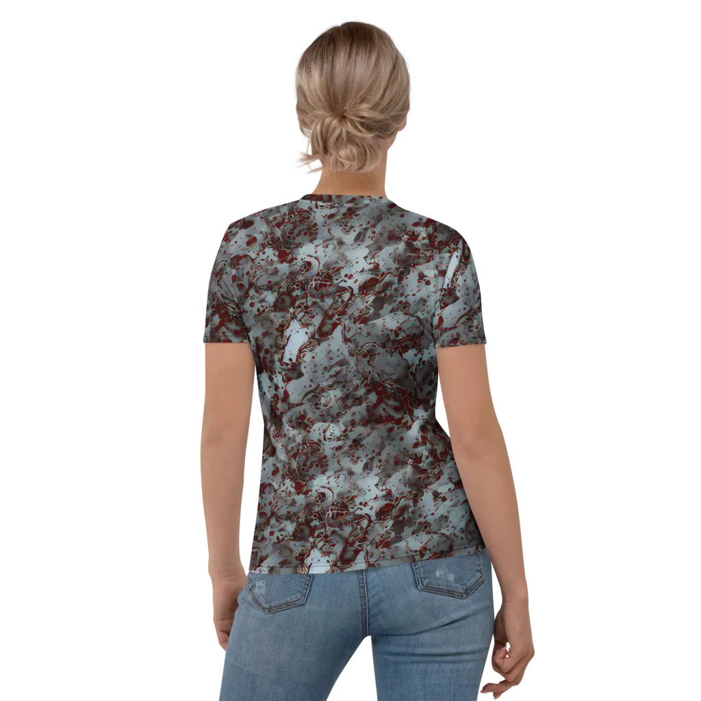 Crimson Undertow on Women's Crew Neck T-Shirt — Back