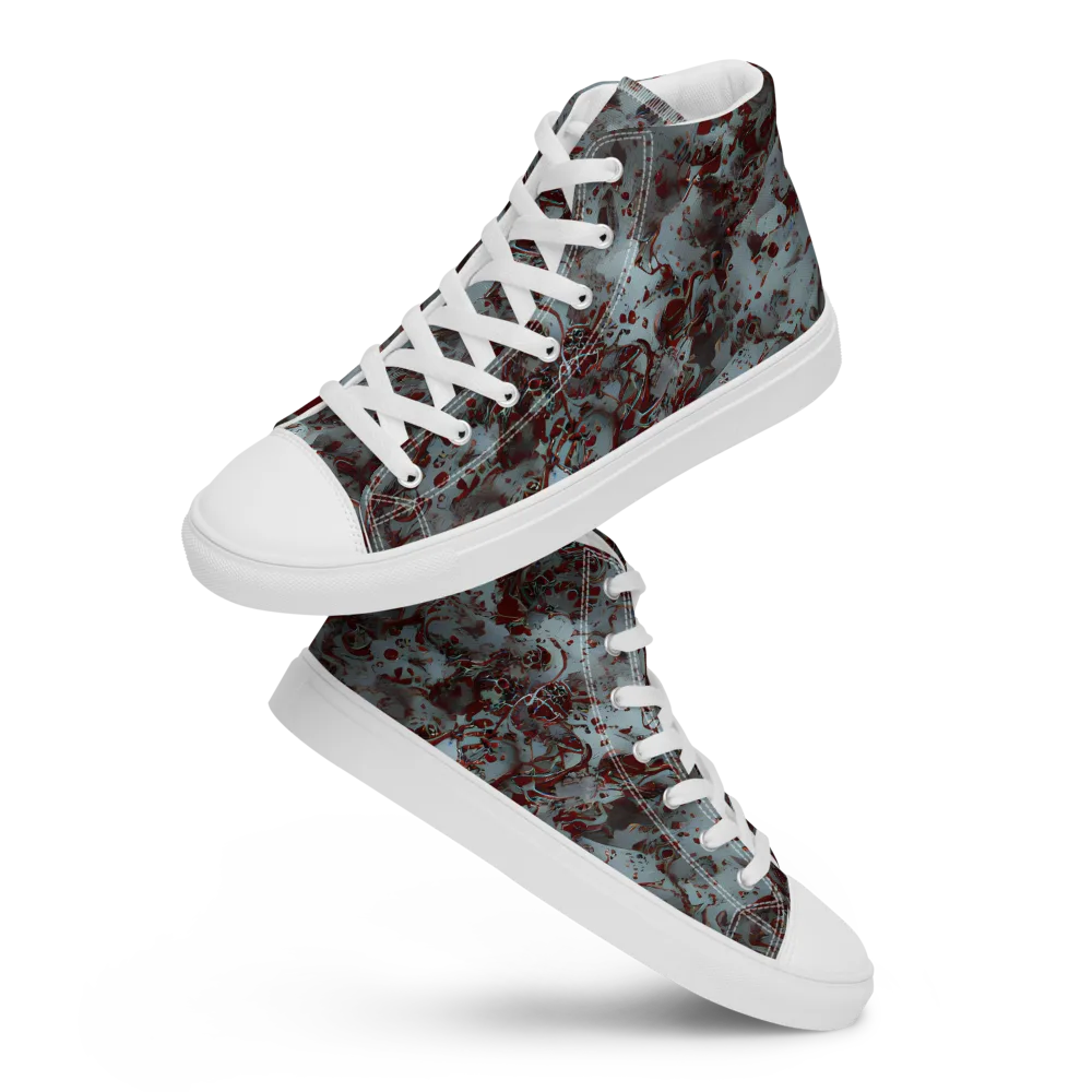 Crimson Undertow on Women's High Top Canvas Shoes — Front