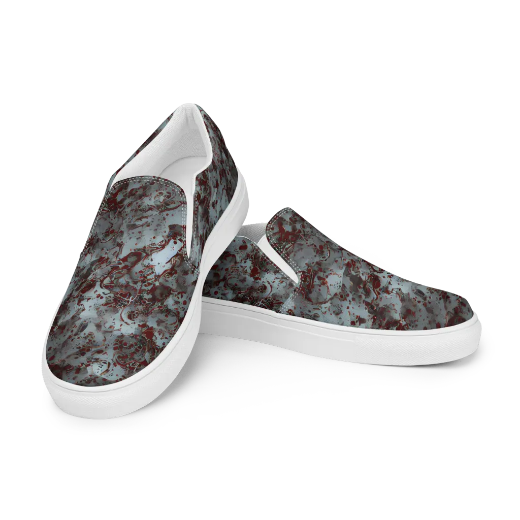 Crimson Undertow on Men's Slip-On Canvas Shoes — Left Front
