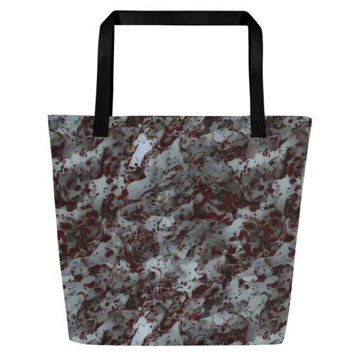 Crimson Undertow on a Large Tote Bag W/ Pocket