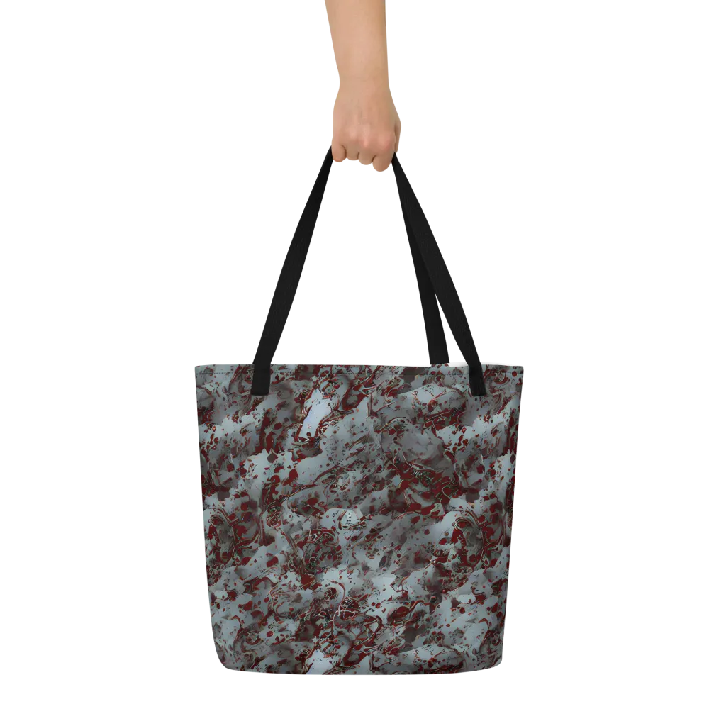 Crimson Undertow on Large Tote Bag W/ Pocket — Front