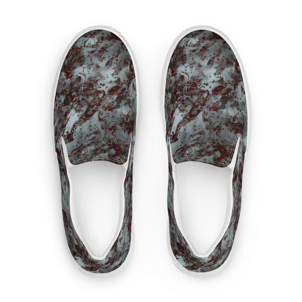 Crimson Undertow on Women's Slip-On Canvas Shoes — Front