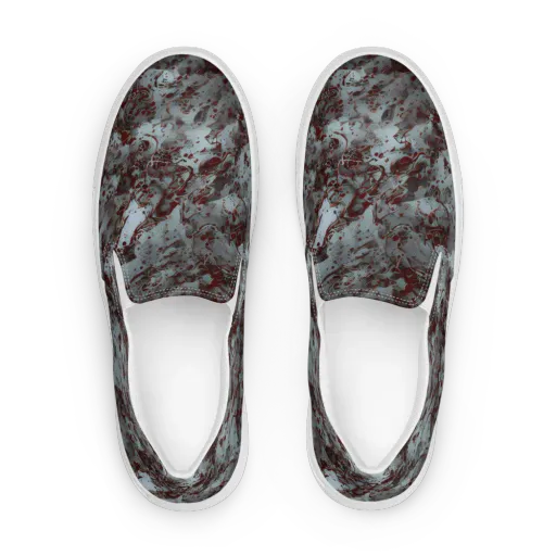Crimson Undertow on a Women's Slip-On Canvas Shoes