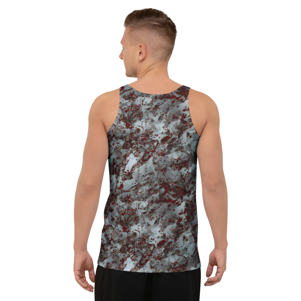 Crimson Undertow on Men's Tank Top — Back