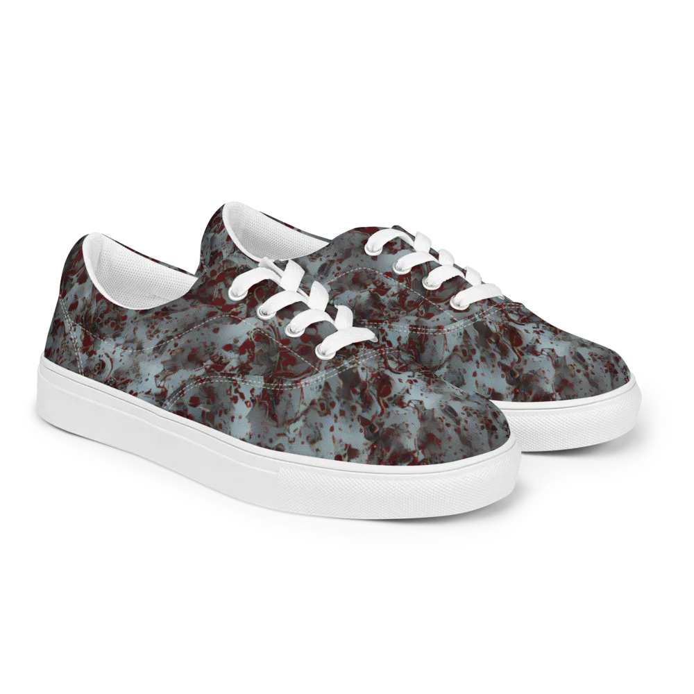 Crimson Undertow on Men's Lace-Up Canvas Shoes — Right Front