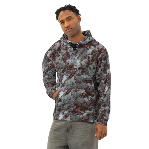 Crimson Undertow on a Cotton Hoodie