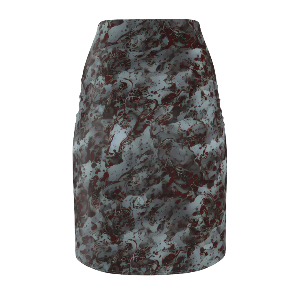 Crimson Undertow on Pencil Skirt — Back