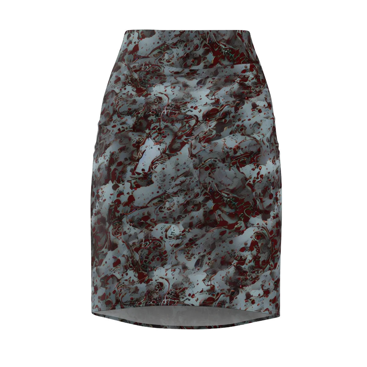 Crimson Undertow on Pencil Skirt — Front